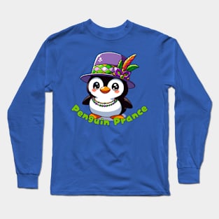 Mardi Gras Penguin Long Sleeve T-Shirt